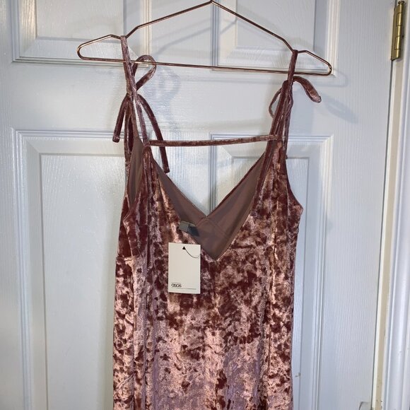 ASOS Women's Crushed Velvet Maxi Slip Dress Size 8 NEW Romantic Boho Fairycore - Picture 4 of 10